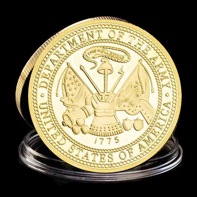 Army Special Forces Golden Plated Commemorative Coin. High-quality golden plating for a stunning shine and durability. Featuring a powerful message of freedom and honor. Perfect as a gift for Special Forces active duty and veterans.Comes in a protective plastic case to preserve its beauty and value. Patriot Gear USA