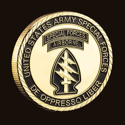 Challenge Coin Special Forces Golden Plated Coin Patriot Apparel USA