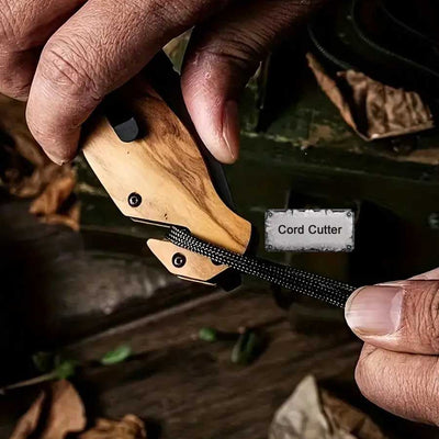Beautifully crafted, high-hardness multi-purpose stainless steel camping or survival knife featuring a hardwood grip. American Outfitters