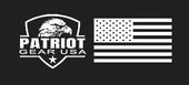 Patriot Gear USA logo with a shield design and an American flag on a black background. Patriot Gear USA apparel symbolizes the profound sacrifices made by our military personnel while emphasizing the importance of honoring their service, safeguarding our nation, and promoting the traditional American values of faith, family, and country that made our country strong. 