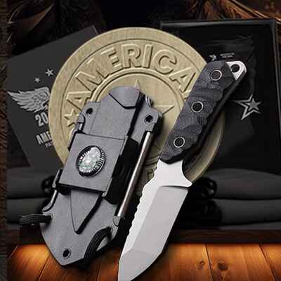 Multitool with knife blade on a wooden background. Patriot Gear USA