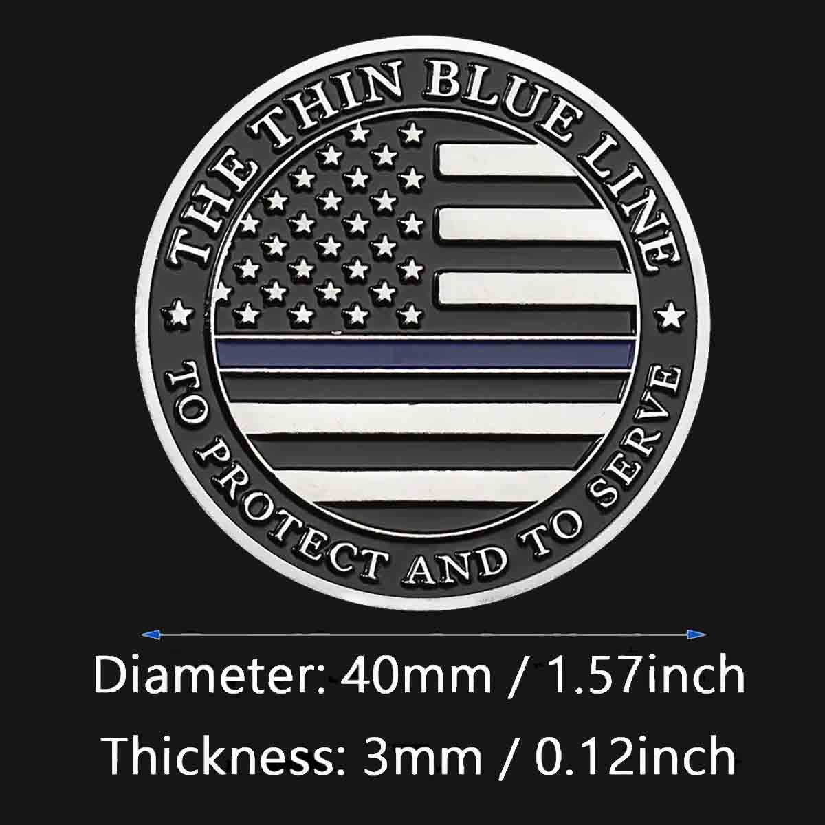 Police Officer Commemorative Challenge Coin. High-quality Silver plating for a stunning shine and durability. Perfect to honor the bravery and sacrifice of police officers. This coin comes in a protective plastic case to preserve its beauty and value. Patriot Gear USA